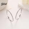 Party Earrings Large Rhinestone Hoop for Women Big Cubic Zirconia