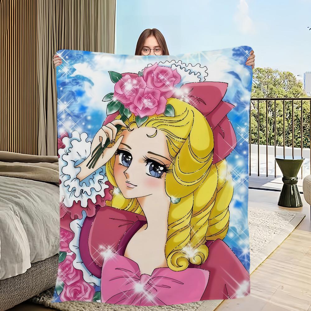 manga anime Flannel warm soft plush blanket Rose of V-Versailles sofa living room hogar Lady O-Oscar bedroom travel gift home