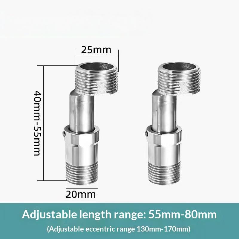 1 Set Stainless Steel Angled Curved Foot Wall Mounted Eccentric Screw Corner 360 Degree Adjustable Shower Faucet Adapter