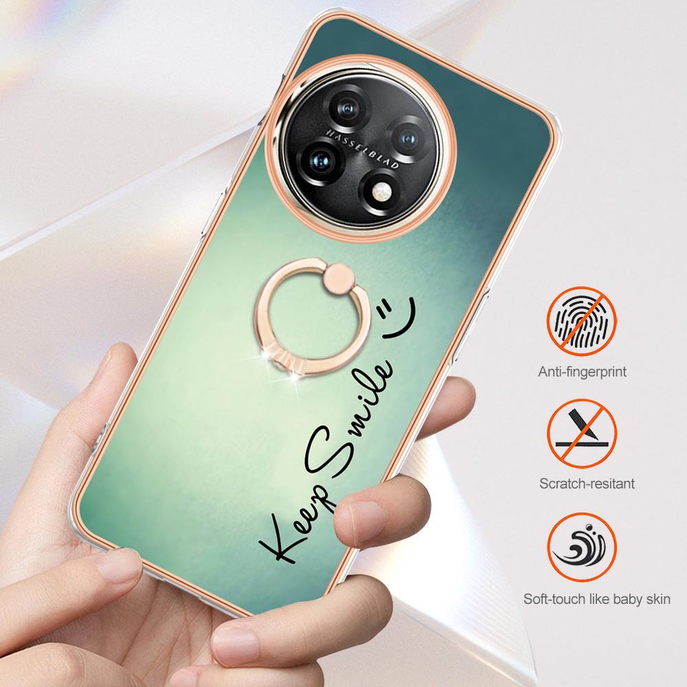 Luxury IMD Electroplating Frame TPU Shockproof Phone Case Metal Ring Stand For OnePlus 11/OnePlus Nord N300 N20 N30/OnePlus CE 3 Lite 5G