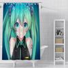 Anime Girl H-HatsuneS M-Miku Shower Curtain Waterproof Polyester Fabric Paint Bath Curtain Home Bathroom Decor Curtain With Hook