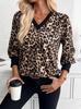 2025 New Spring V-neck Color Block Long Sleeve T-shirt
