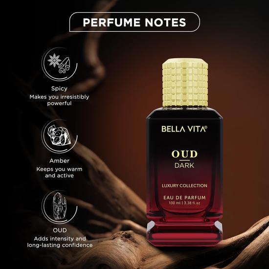 Bella Vita Luxury Men Oud Dark Eau De Parfum Intense Liquid Perfume With Grapefruit, Orris, Vetiver |100 Ml