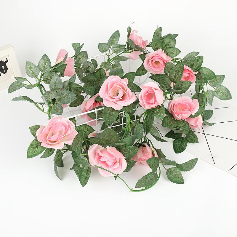 Seidenrosen-Ranken-Dekoration mit Kristallen für Hochzeiten und als Wandkunst für Zuhause