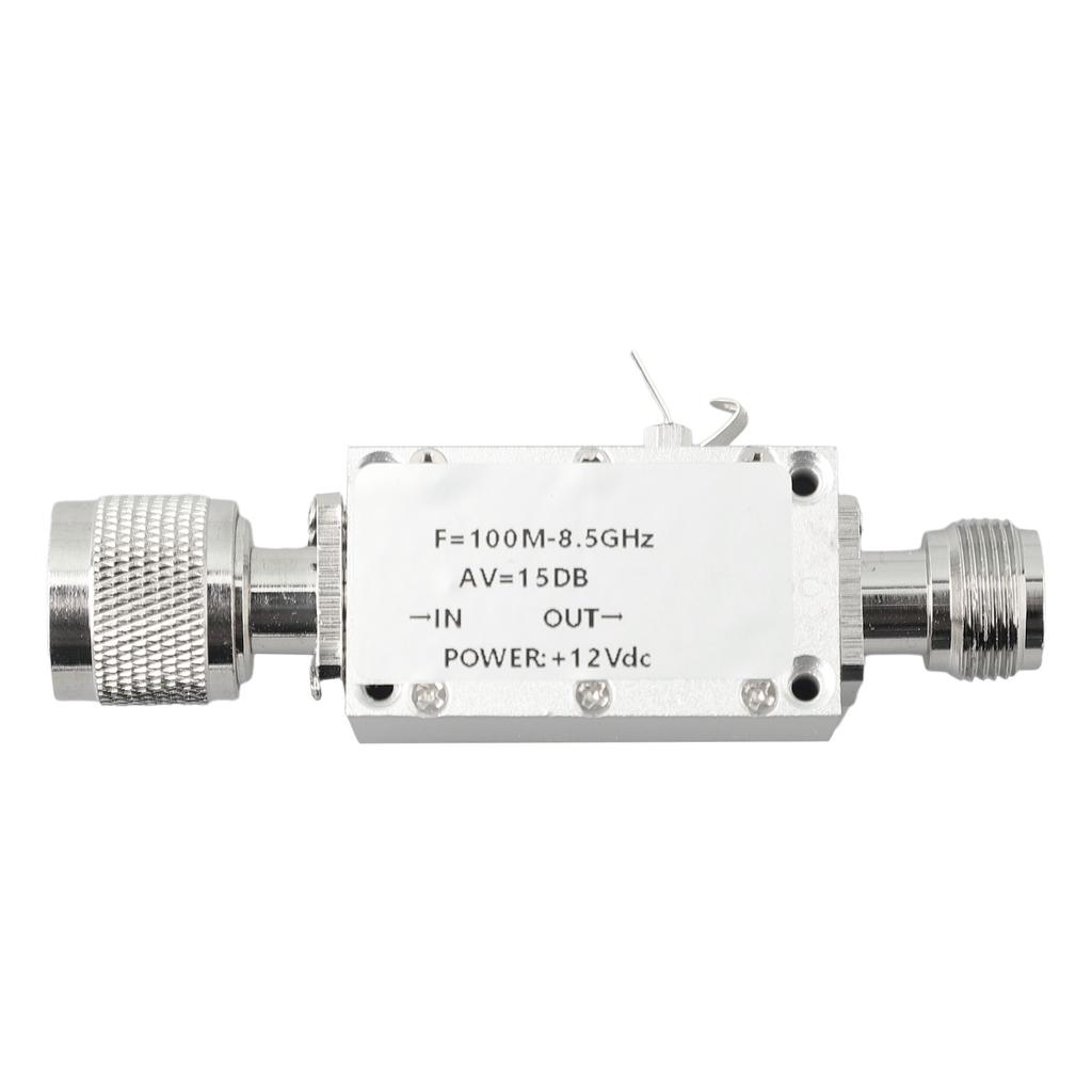 RF Signal Booster Low Noise for 100MHz 8500MHz with 30dB Gain and 15dBm Stable Output Power in CNC Metal Housing