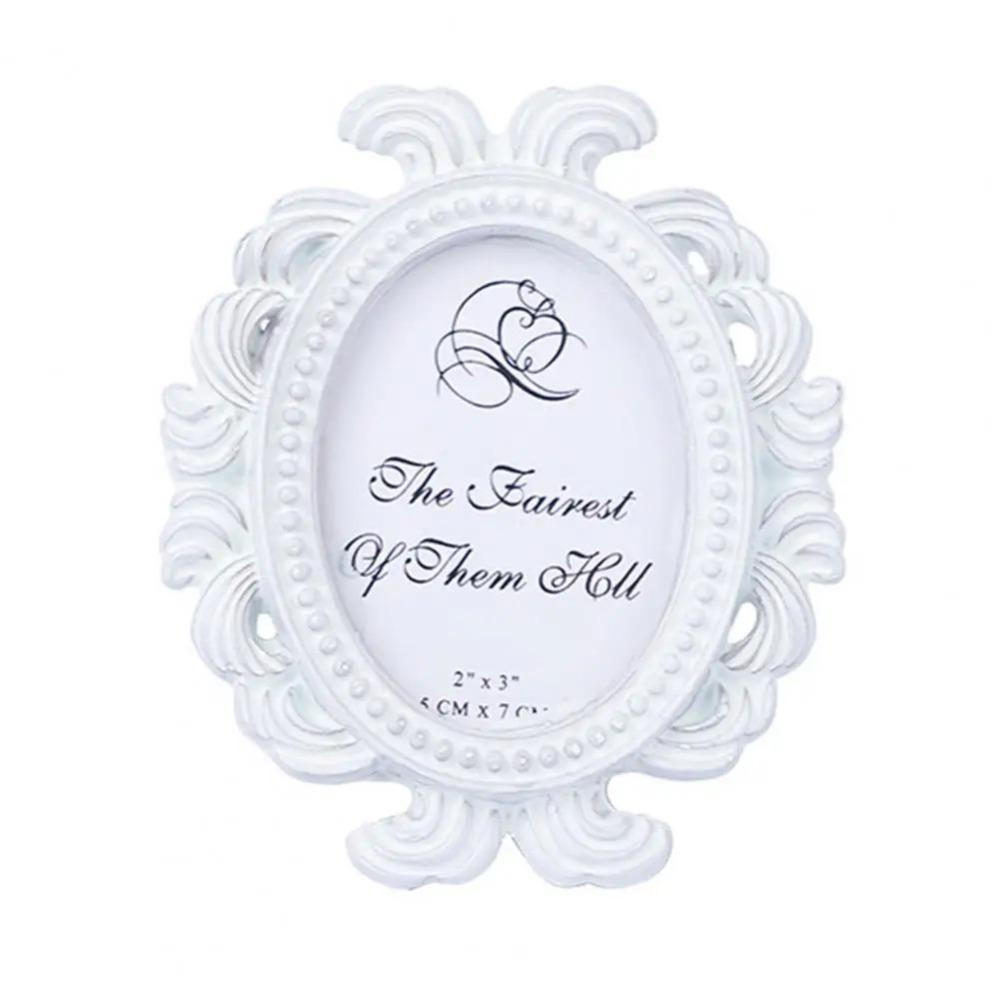 Oval Baroque Frame Resin Material Picture Holder Exquisite Oval Photo Frame  Party Layout