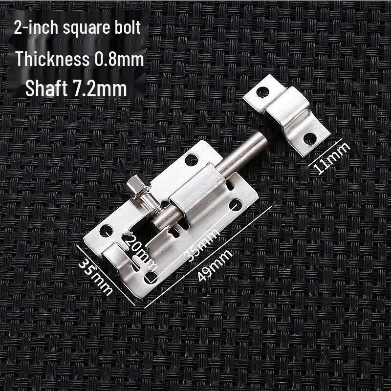 Enhanced Stainless Steel Anti-Theft Door Latch for Warehouse, Bathroom, and Wooden Doors - Surface Mounted Bolt.