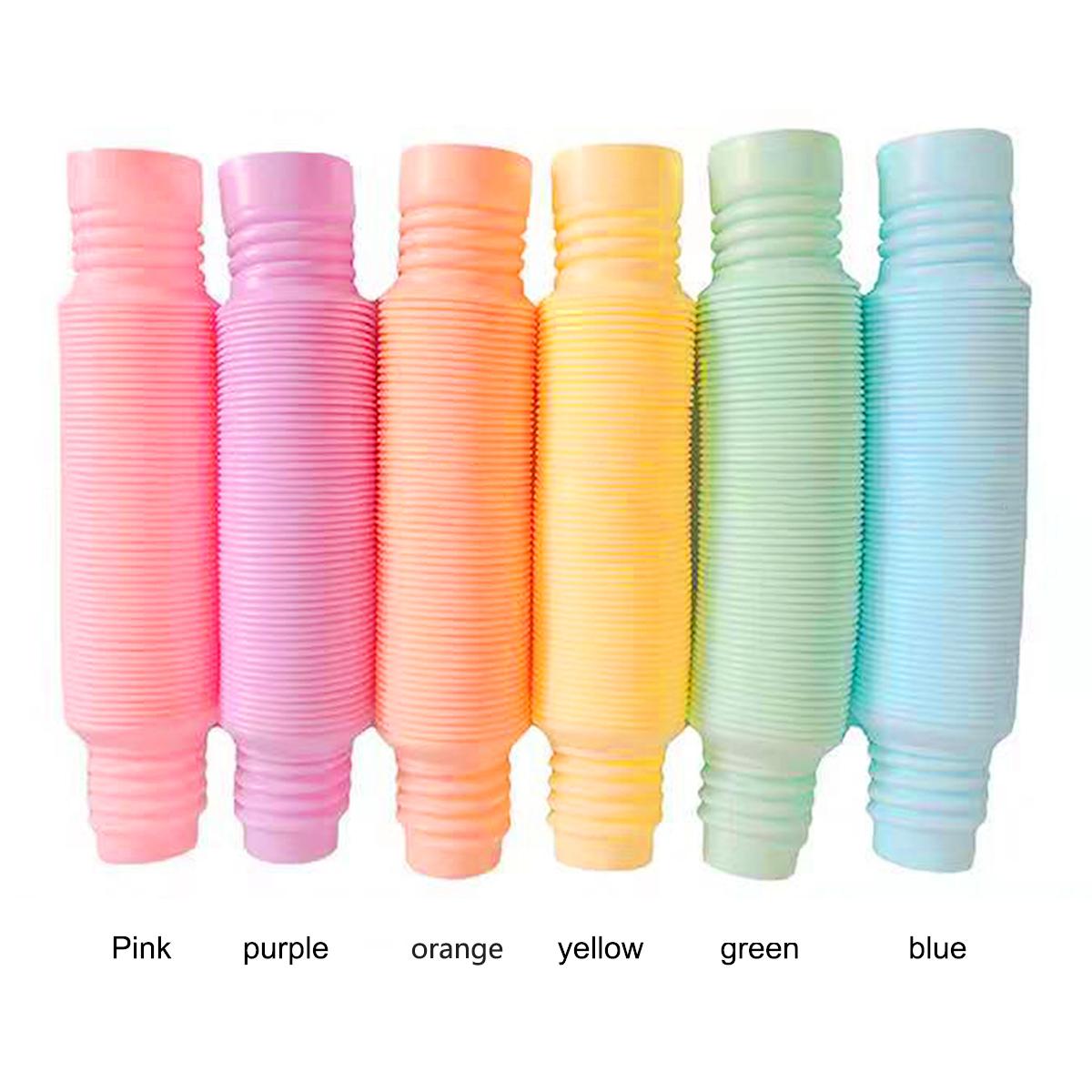 

Игрушки для снятия стресса при аутизме, телескопическая труба, пластиковые меха, сенсорная игрушка, сжимаемая игрушка, антистрессовый аксессуар 1.9cm (14cm to 48cm) синий