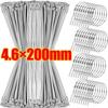 20-100PCS Heavy Duty Self-Locking Metal Cable Ties, Multi-Purpose Stainless Steel Zip Straps Fastening Rings for Exhaust Wrap & Cable Organizer