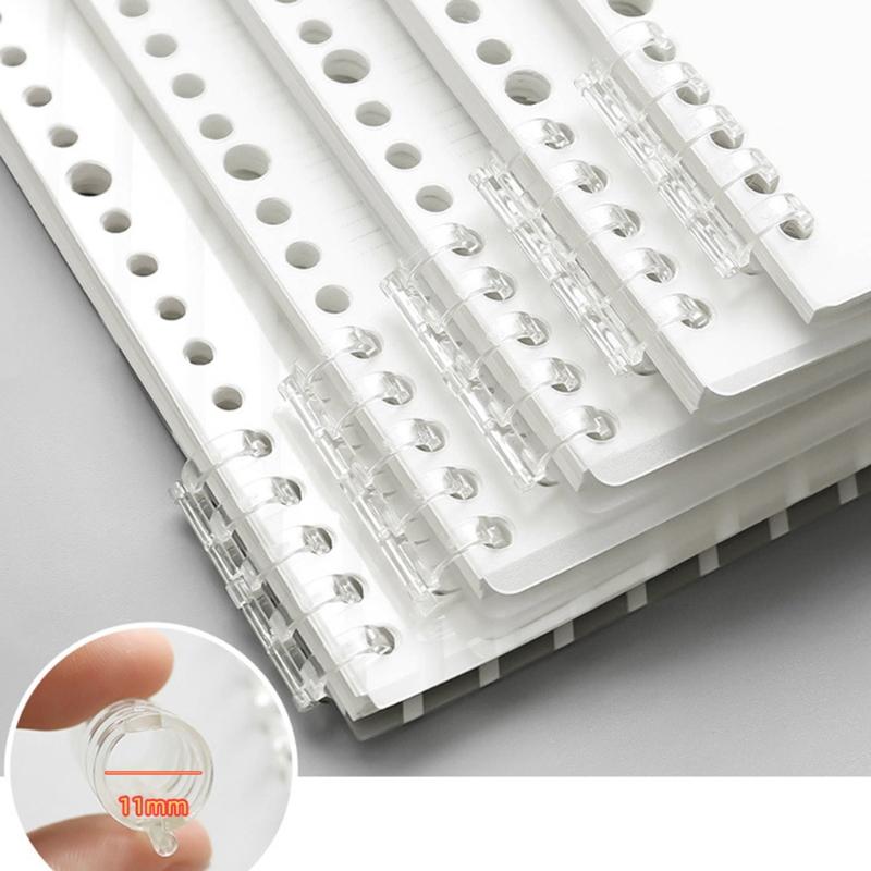 5-Ring Binding Clip 0.63" Diameter 5-ring Binding Coils Binding Comb Clip Closure Open for All Loose-leaf Notebooks