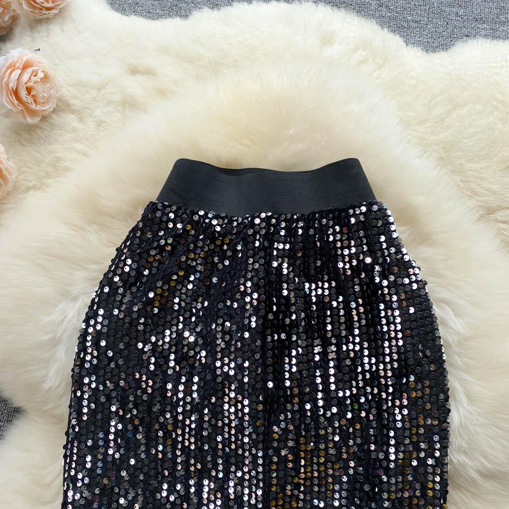 High Waist Skirt Women's Summer Vintage Hip Wrap Slim Elastic Fashion Skirt