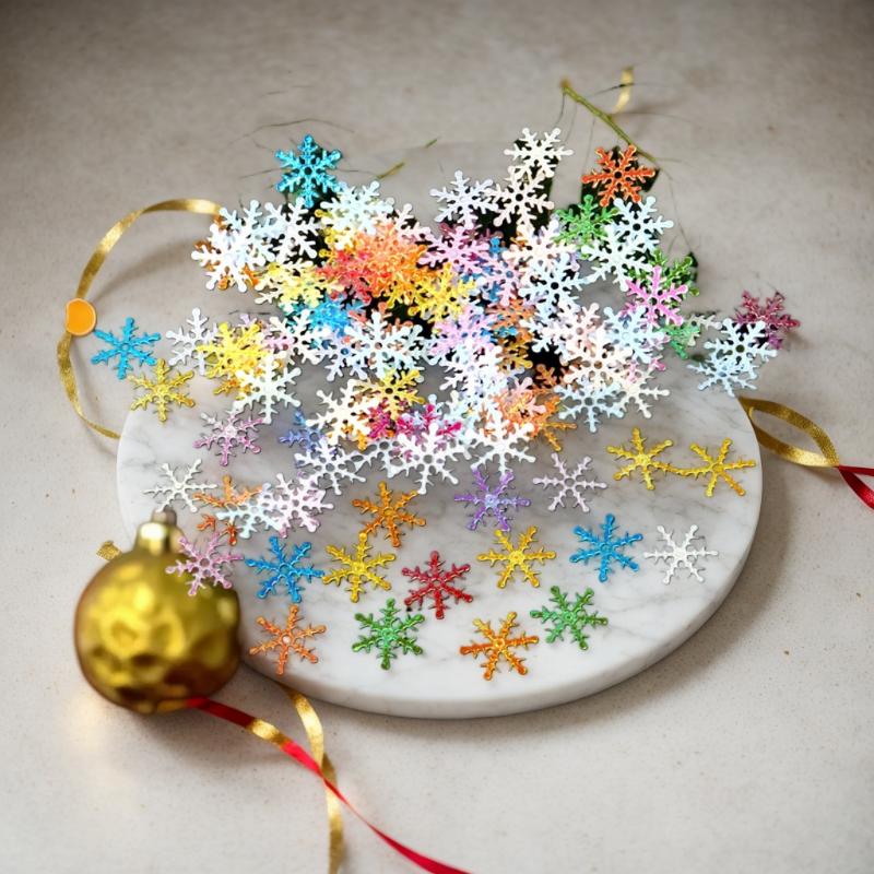 300pcs Winter Christmas Snowflake Flakes, Throwing Paper Scraps At Parties For Wedding Birthday Holiday Party