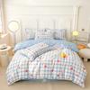 Pure Cotton Abraded Bedding Four-piece Set, Bed Sheet Quilt Cover, Dormitory Cotton Three-piece Set