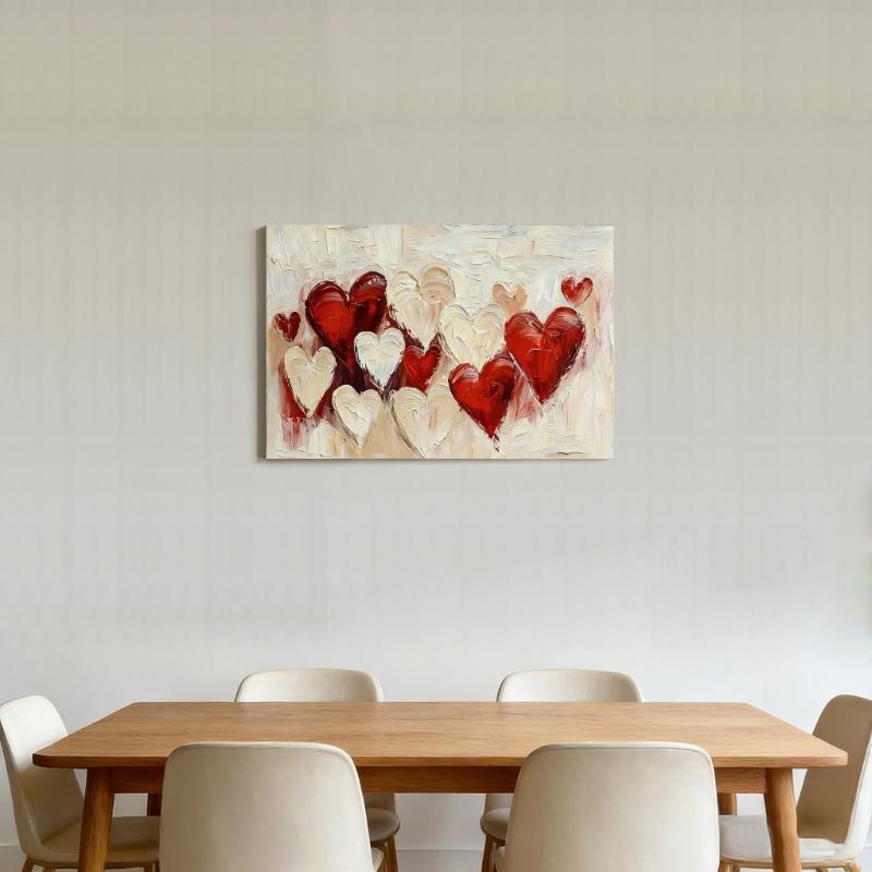 Heart Poster Canvas Wall Art Abstract Art Pictures Heart Wall Art Poster Canvas Printing for Wedding Home Office Decors