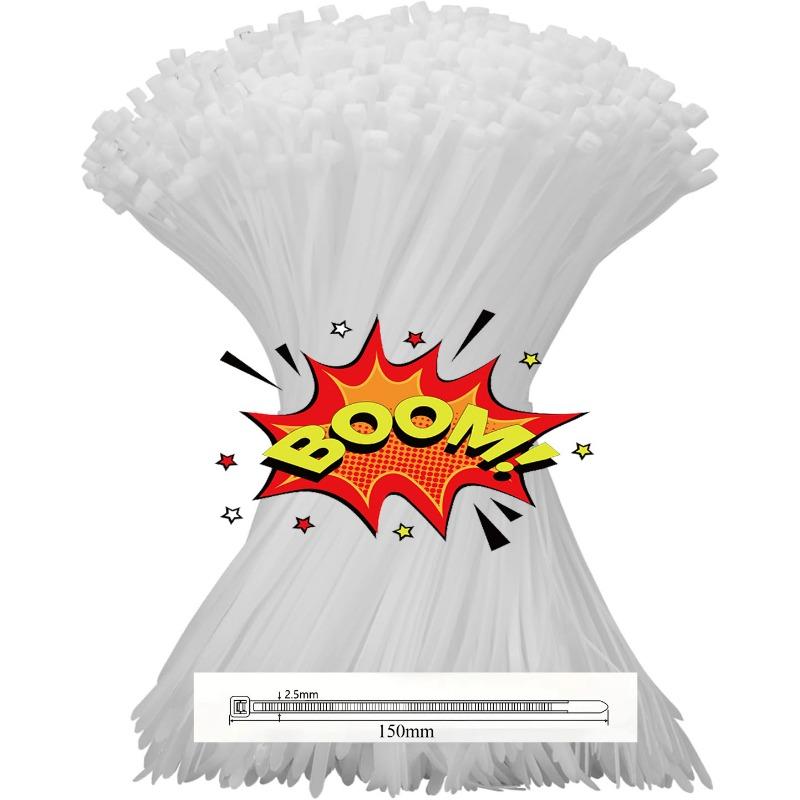 100-500 Stück Starke Kunststoffbefestigungen Klemmschelle Kunststoff-Kabelbinder Tyraps Klemmschellen Nylon-Kabelbinder Verstellbar