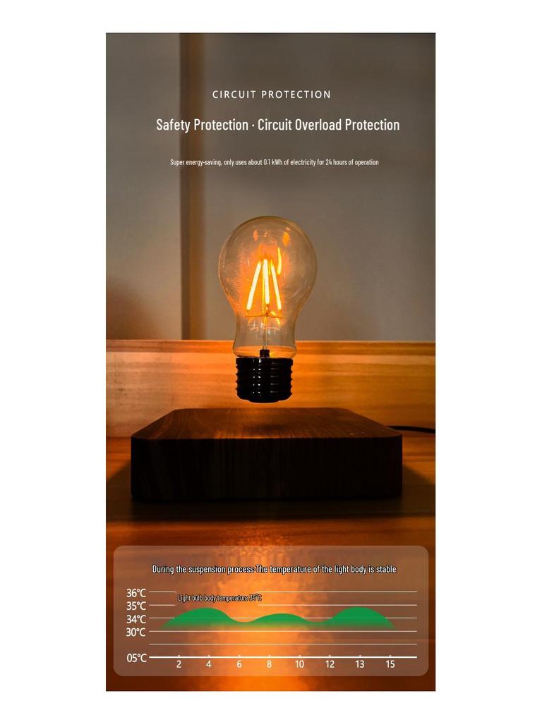 Luxury Magnetic Levitation Night Light: Creative High-End Ornament and Ideal Birthday Gift