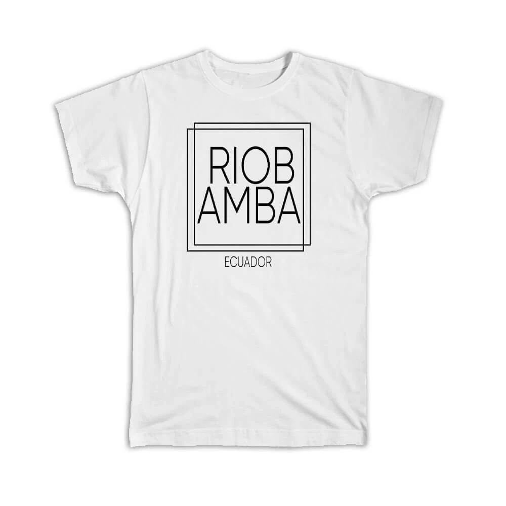 Gift T-Shirt : RIOBAMBA Ecuador Square Modern Minimalist Font S