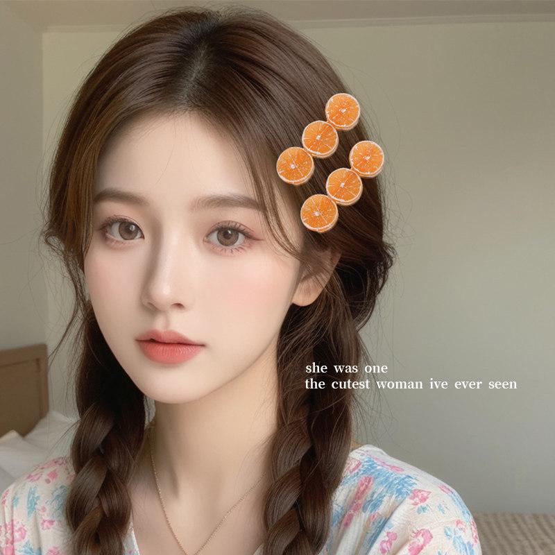 Korean-Style Cute Summer Fruit Lemon Hair Clip for Girls