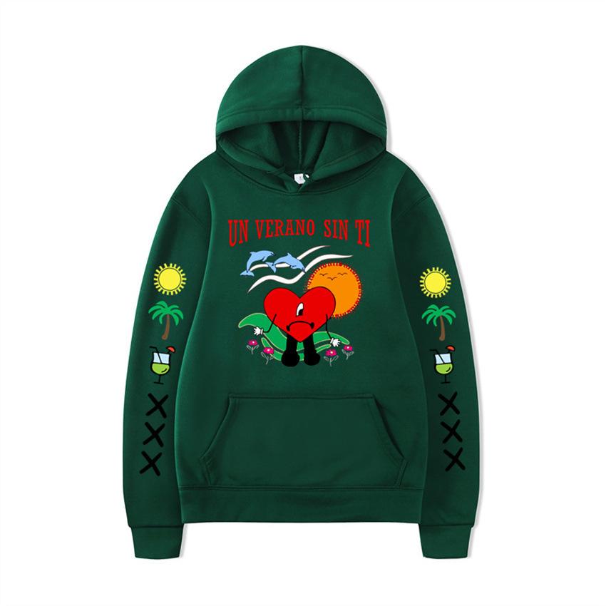 Un Verano Sin Ti Hoodie Bad Bunny Hooded Print Sweater Men And Women