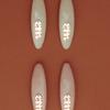Elizabeth Moments Beige Oval Patent Leather Hair Pin