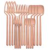 20Pcs Matte Gold Cutlery Set 304 Stainless Steel Dinnerware Knife Fruit Fork Spoon Dinner Silverware Kitchen Party Tableware Set