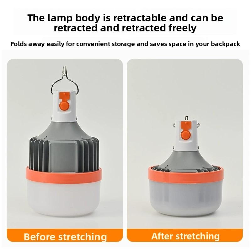 Bombilla LED recargable portátil para camping, luz de emergencia brillante para exteriores e interior