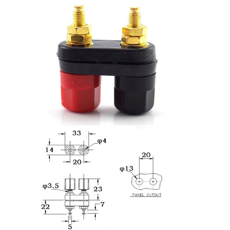 5 types red black Terminal Amplifier Speaker Brass Gold Plated 4mm Banana jack Plug Audio Socket Binding Post Power Connector