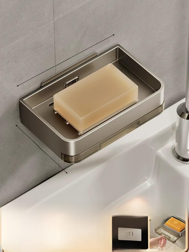 Punch-Free Double-Layer Wall-Mounted Soap Drain Rack