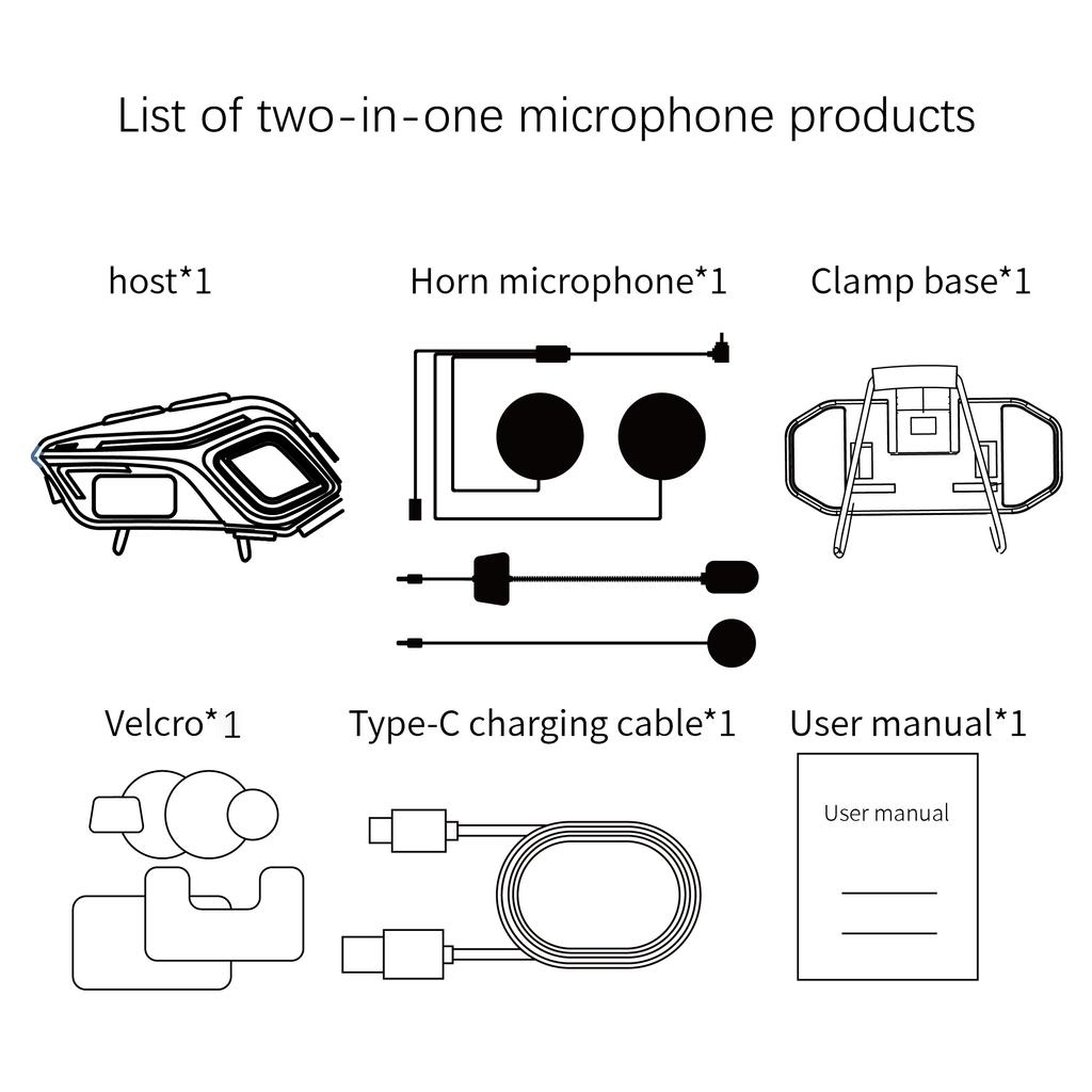Bluetooth Motorcycle Helmet Headset Wireless IPX6 Waterproof Noice Reduction Earphone Super Long Standby HandsFree Headphone KO