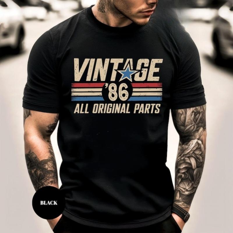 40th Birthday Gift for Unisex Vintage 1986 TShirt 40 Years Old Gift Classic Eighties Tee Birthday Present for Him Dad Husband