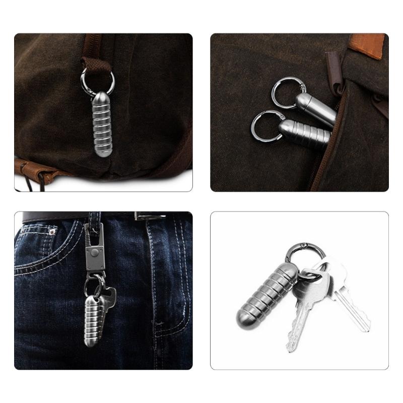 Titanlegierung Pillendose Wasserdichte Medikamentenbox Hülle Schlüsselanhänger Halter Behälter Flaschen Kleine Reise-Medikamentenflaschen