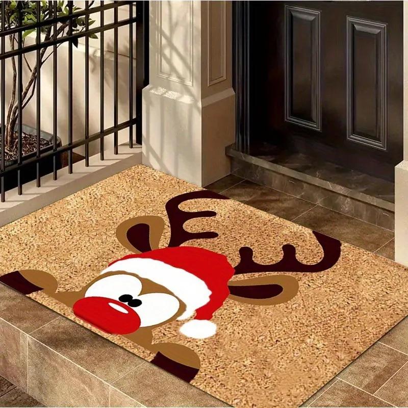 

VIKAMA 2025 Christmas Reindeer Doormat Kitchen Rug Indoor Outdoor Entryway Carpet Holiday Home Decor Happy New Year 2026 40x60cm