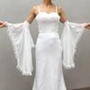 Maniche a Rete con Bordi in Pizzo, Protezione Solare Decorativa per Braccia, per Donne, Matrimoni all'Aperto e Occasioni Formali