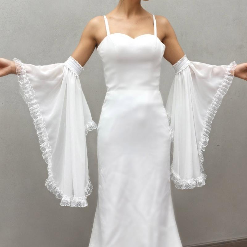 Maniche a Rete con Bordi in Pizzo, Protezione Solare Decorativa per Braccia, per Donne, Matrimoni all'Aperto e Occasioni Formali