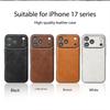Luxury Cowhide Leather Lens Protection Case for iPhone 17 Pro Max Air 16 Pro 16e 15 Plus 14 13 12 Wireless Charging Phone Cover