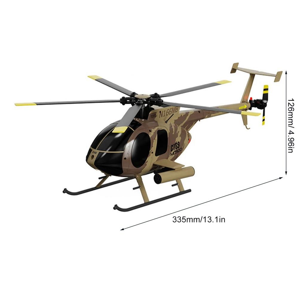 Remote Control Helicopter, 2.4G 4CH UAV 1:28 Fixed Height Single Blade Flybarless Remote Control Helicopter RTF with Optical Localization - Camou