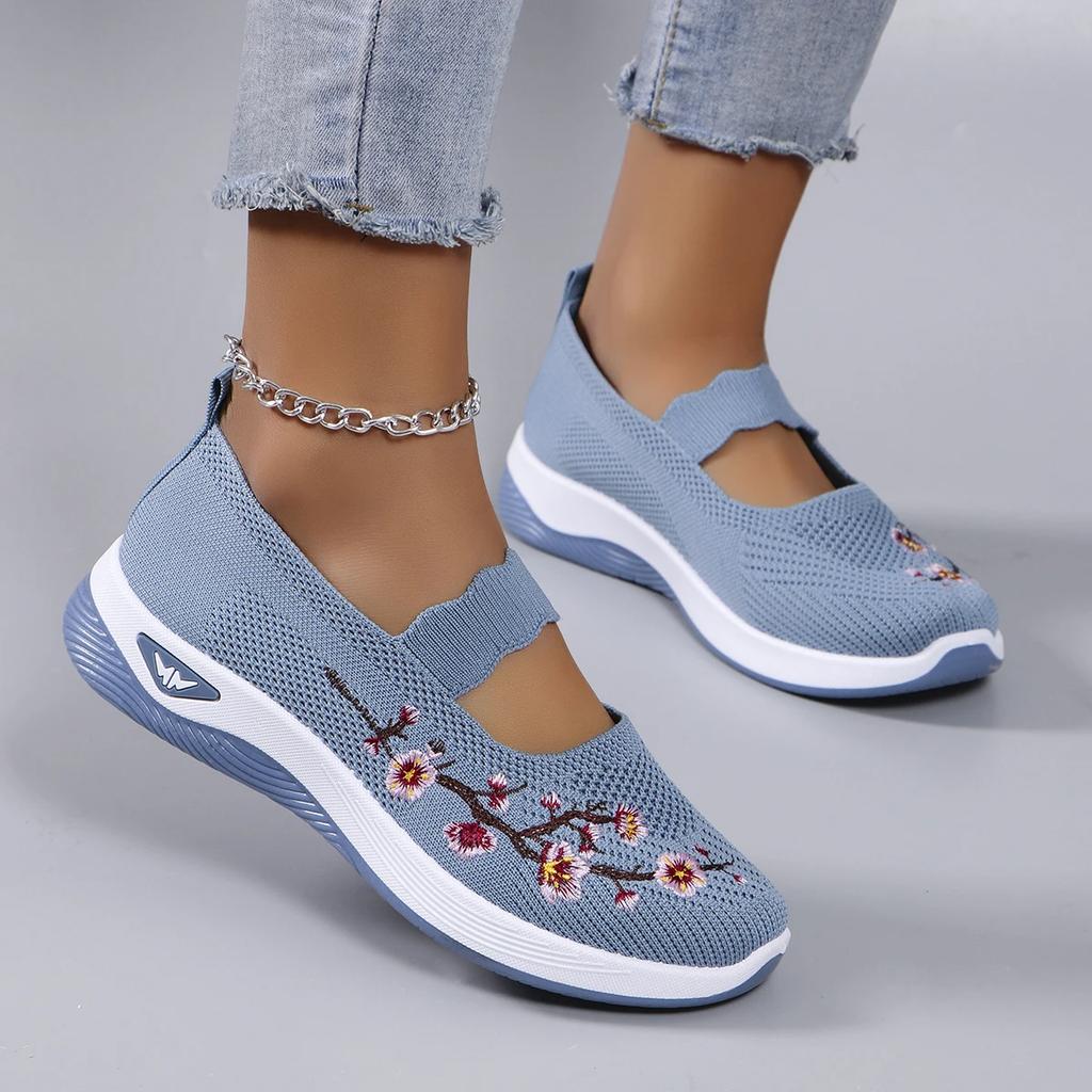 2026 Women's Spring Breathable Mesh Flat Shoes Casual Sport Mom Shoes Comfortable Slip-On Shoes zapatillas de mujer