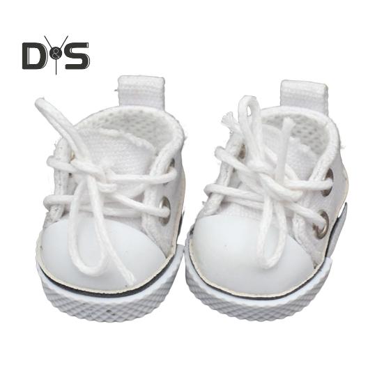 1 Pair Doll Shoes Mini Lace-Up Canvas Sneakers for 17cm Dolls Fingerboard Mini Finger Shoes Toy Accessory Realistic Design Creative Gift