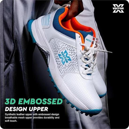 Vector X Flipper 2.0 Cricket Shoes for Men's Rubber Stud, Lightweight,Performance, Comfort, and Durability Shoe for All-Round Performance UK10