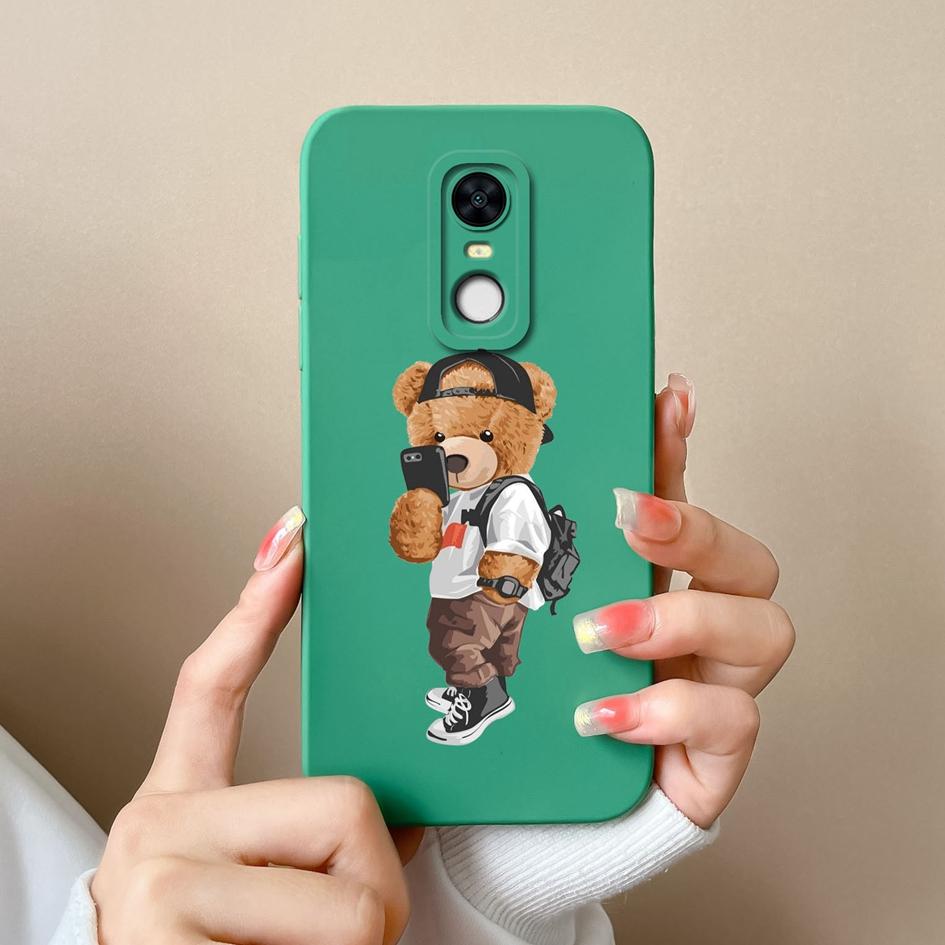 Case For Redmi Note 10S 7S 10 K80 7 8 9 9T 10T 9S Pro Max Plus Back Cover Fashion Little Bear Pattern Soft Silicone Shockproof Housing For Redmi Shell