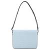 Tory Burch Robinson 21 Magnetic Flap Closure Crocodile Pattern Embossed Leather Handheld Crossbody Shoulder Bag Women Bags Mist-Blue 140610-403