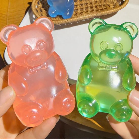 Klarer Bär Quetschspielzeug Angst Stressabbau Bärenform Stress Zuckerball Sensorisches Spielzeug Weich Dehnbar Dekompression Fidget Spielzeug