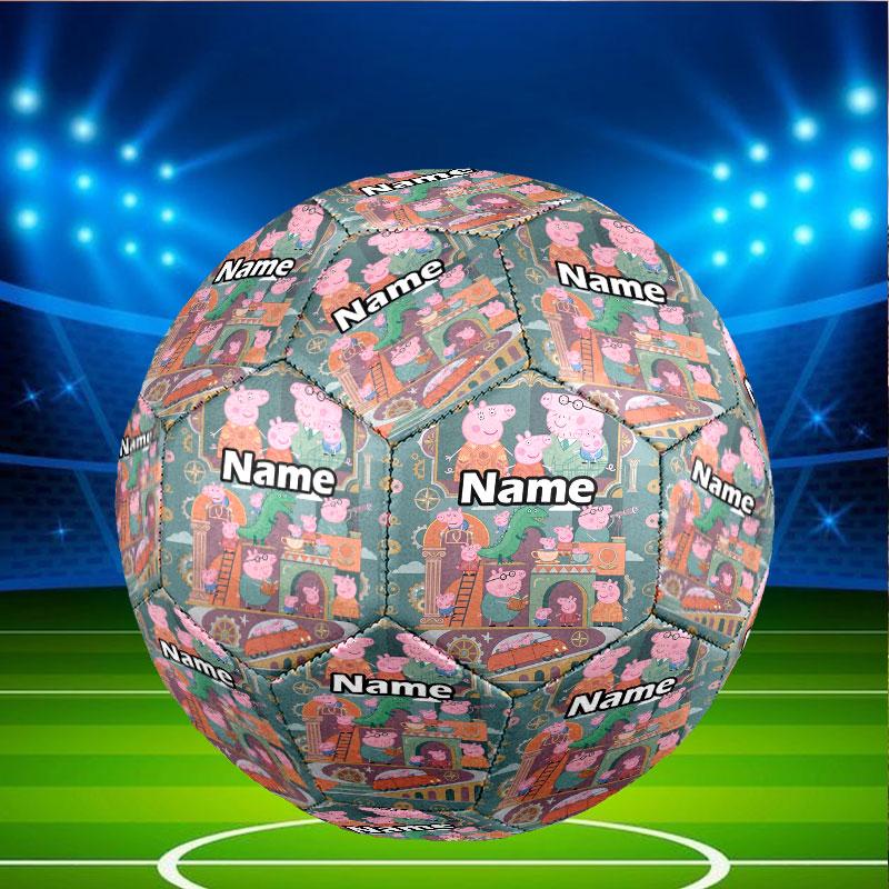 Custom Name Personalized Peppa Pig Print Size 5 Soccer Ball Training & Match Football, for Team, Kicking, Gift for Football Enthusiasts