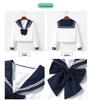 Navy Collar White Sailor Suit JK Uniform Set with Skirt