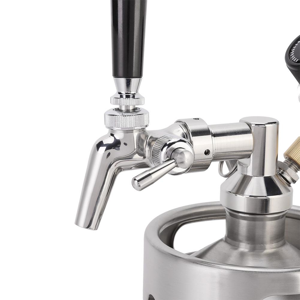 2L Stainless Steel Homebrew Mini Keg Kit Beer Tap+Spear+Keg+Pressure Gauge