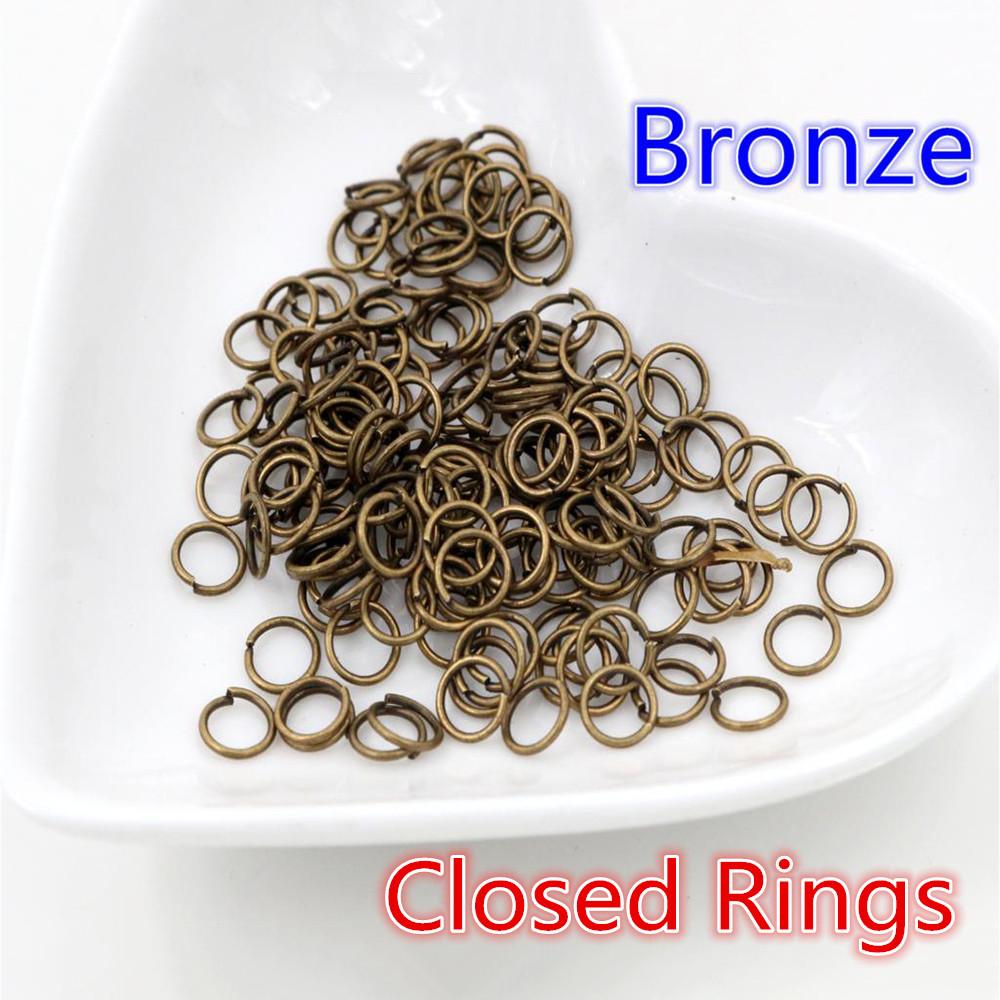 200 piezas 3/4/5/6/7/8/10 mm Metal DIY Componentes para Joyería Anillas de Salto Simples Cerradas/Abiertas y Anilla Dividida para hacer joyería