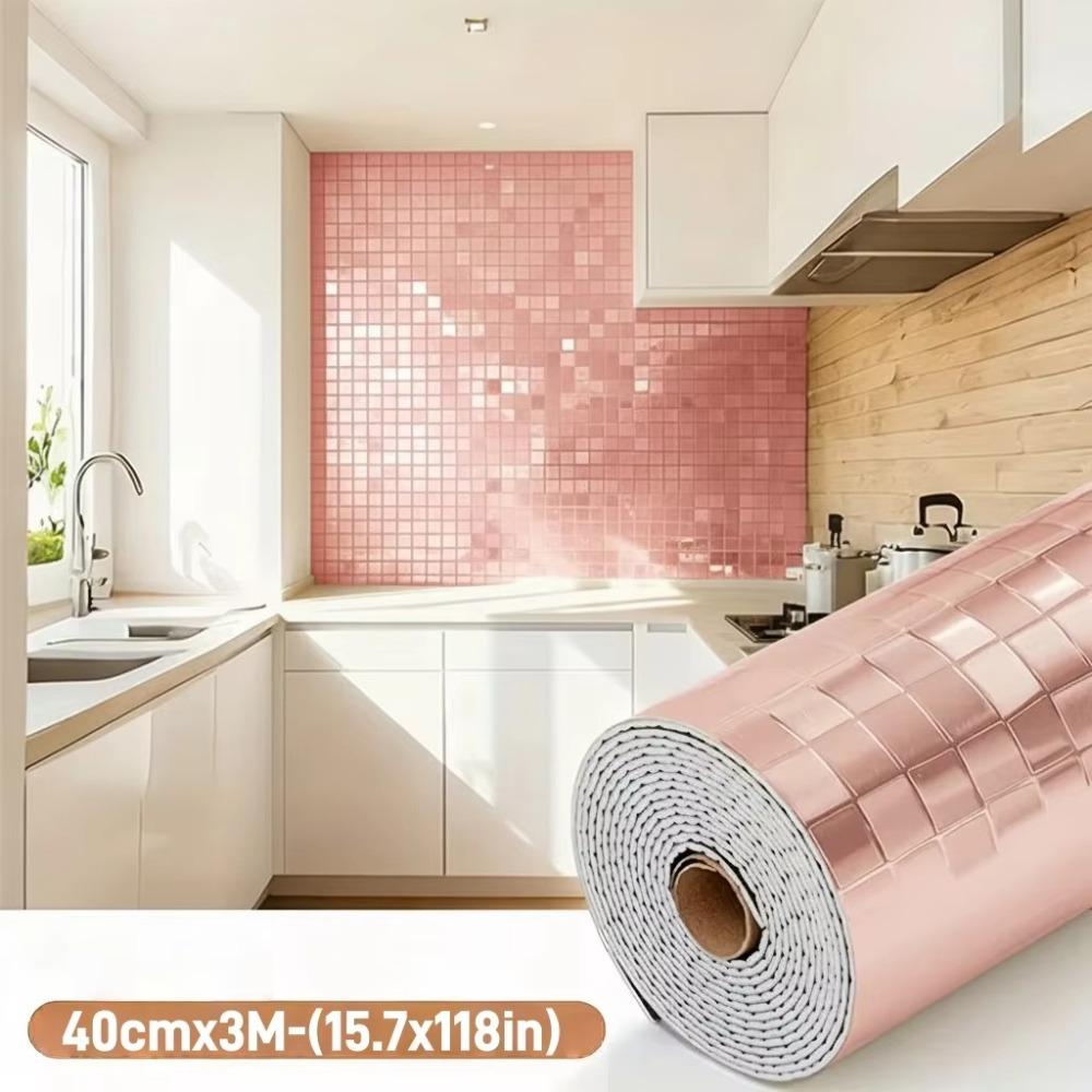 Waterproof 3D Wall Sticker PVC Gold Wallpaper  for Accenting Living Rooms Bathrooms Kitchens