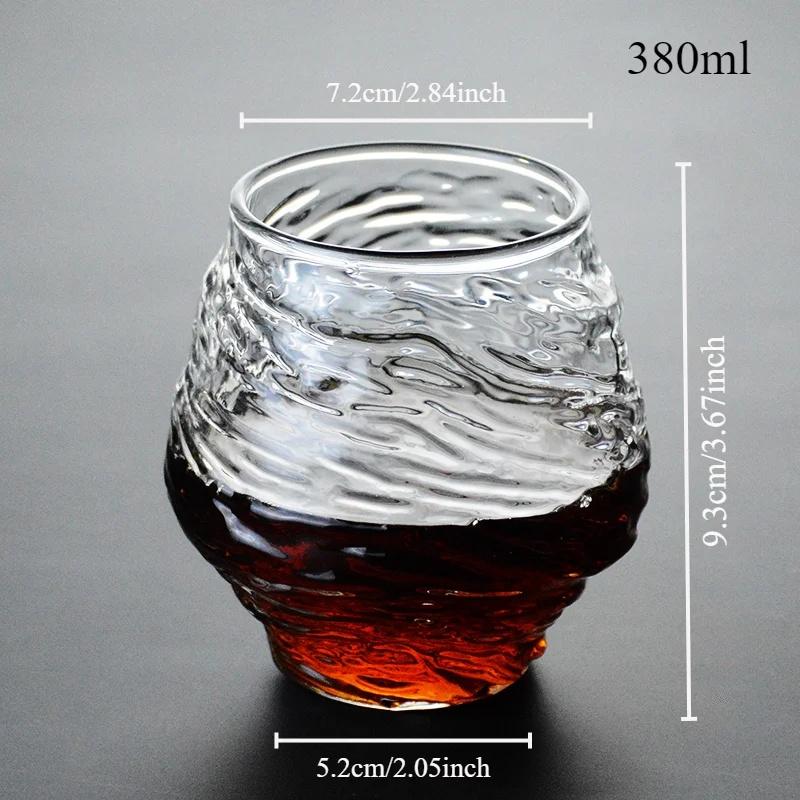 Japan 3D Mountain Whiskey Glass Glacier Old Fashioned Whisky Rock Glasses Whiskey-glass Wooden Gift Box Vodka Cup Wine Tumbler