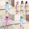 Unicorn Kids Unisex Bathrobe Girls Boys Hooded Pajamas Sleepwear Nightwear