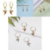 Hummingbird Animal Earrings Alloy Water Drilling Vintage Hoop For Teens